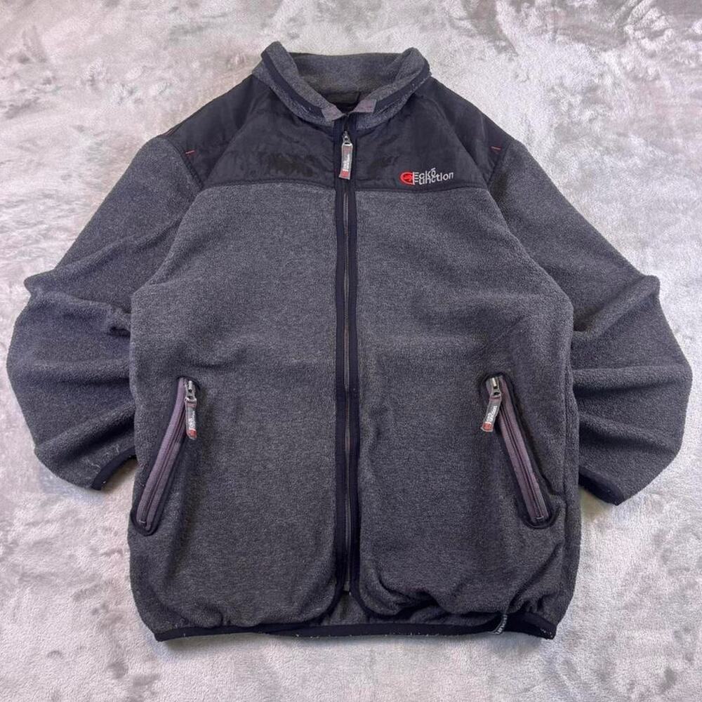 Vintage Y2K Ecko Function Fleece Jacket Men’s Medium Gray Full Zip Outdoor